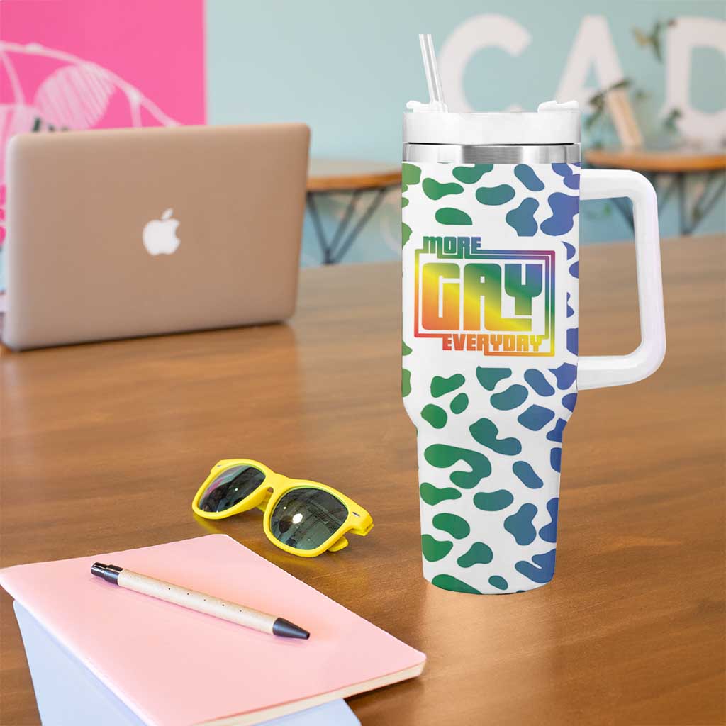 Funny Gay Pride Tumbler With Handle More Gay Everyday LGBT - Wonder Print Shop