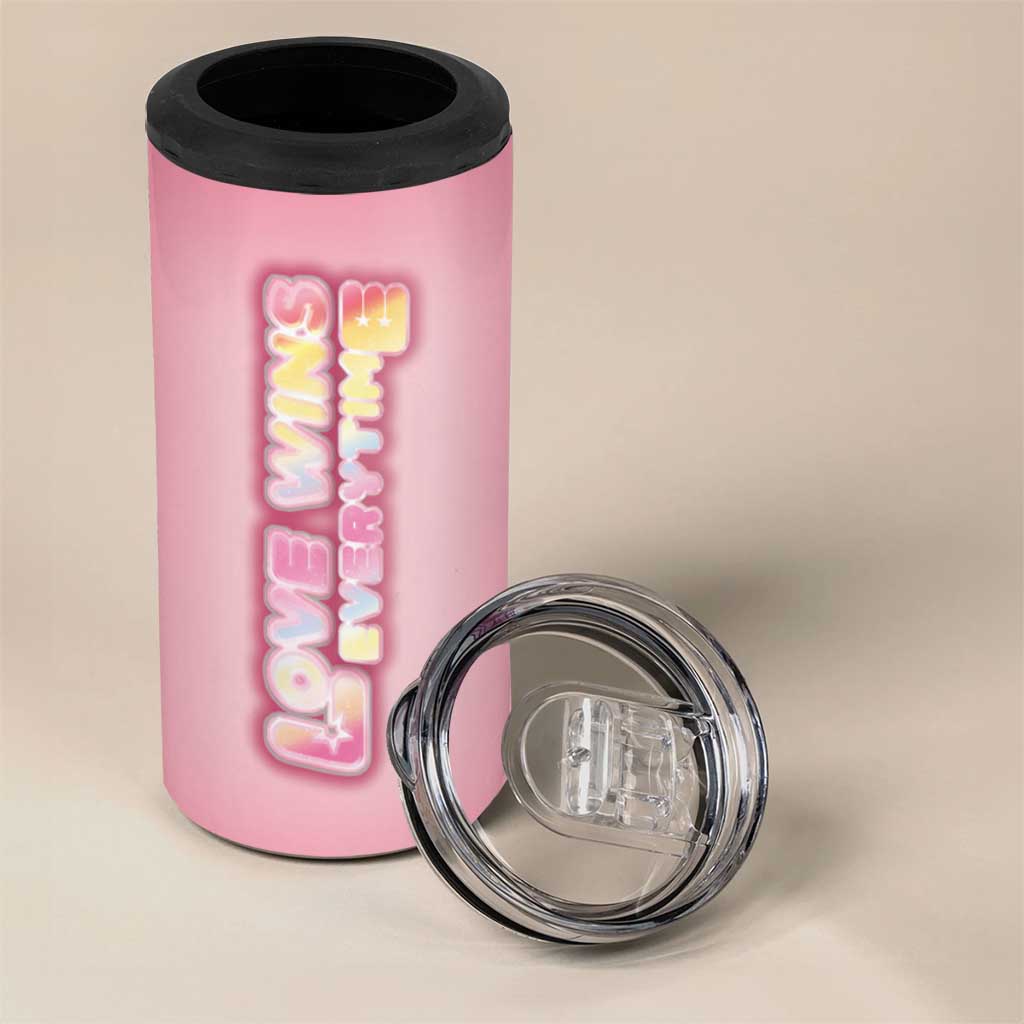 LGBT Pride 4 in 1 Can Cooler Tumbler Love Wins Everytime Rainbow - Wonder Print Shop