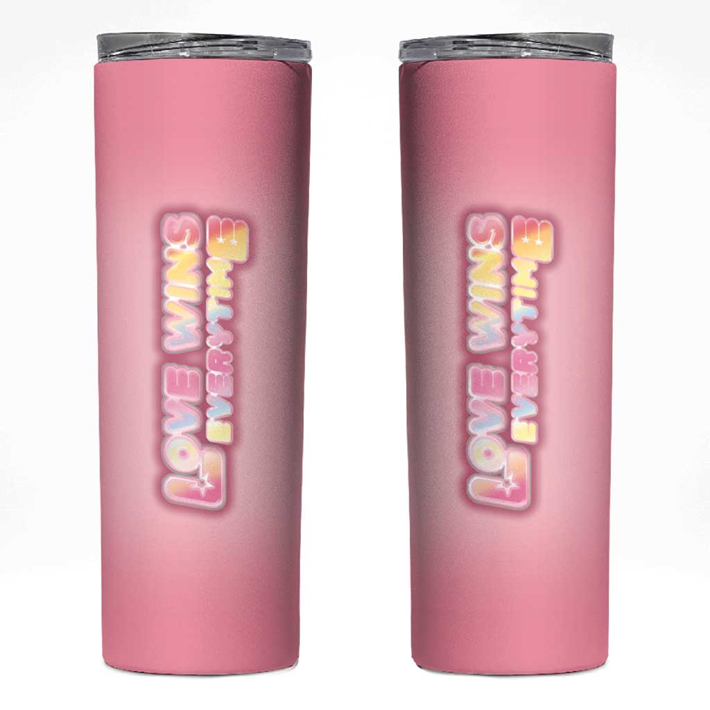 LGBT Pride Skinny Tumbler Love Wins Everytime Rainbow - Wonder Print Shop