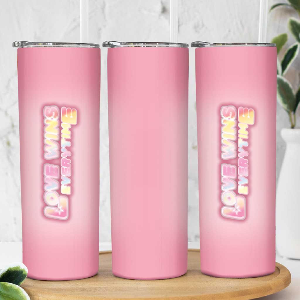 LGBT Pride Skinny Tumbler Love Wins Everytime Rainbow - Wonder Print Shop