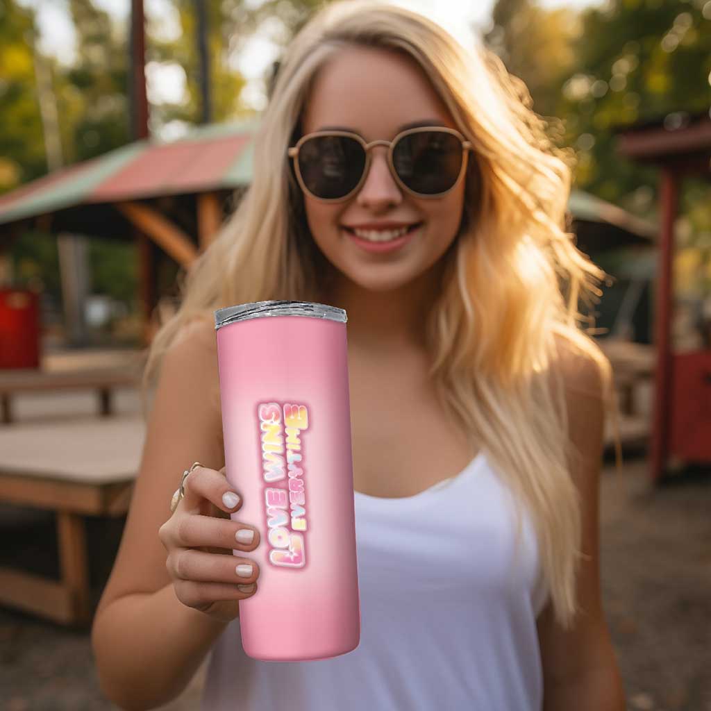 LGBT Pride Skinny Tumbler Love Wins Everytime Rainbow - Wonder Print Shop