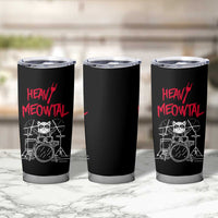 Heavy Metal Tumbler Cup Cat Drummer Meowtal Rock Drum Band - Wonder Print Shop