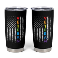 LGBT Veteran Tumbler Cup American Flag Rainbow Military Army - Wonder Print Shop