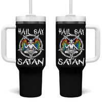 Hail Gay Satan Tumbler With Handle Goth Baphomet Devil LGBT Pride - Wonder Print Shop