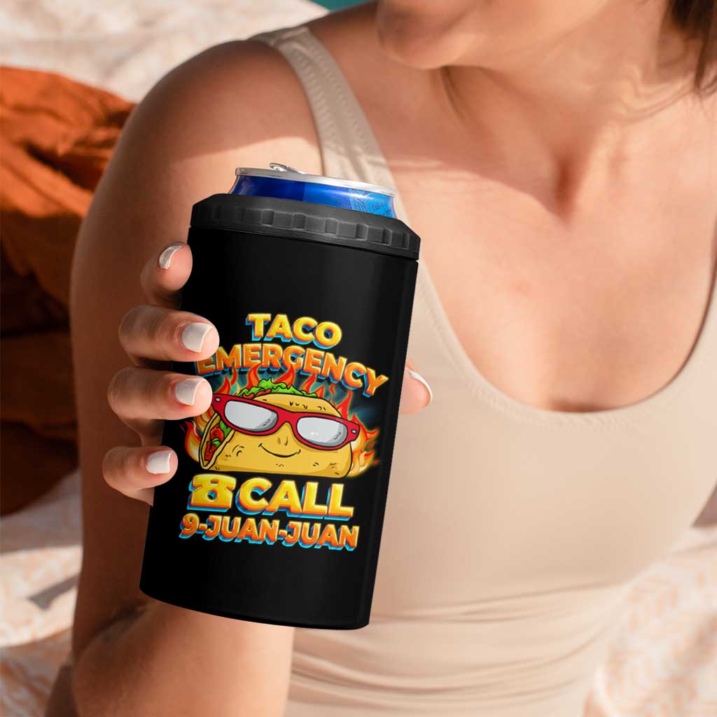 Taco Lover 4 in 1 Can Cooler Tumbler Taco Emergency Call 9 Juan Juan - Wonder Print Shop