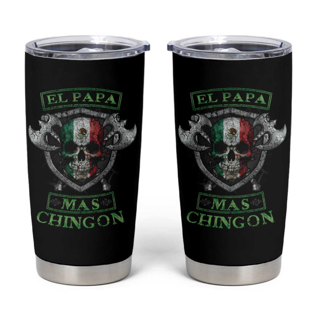 Mexican Dad Tumbler Cup El Papa Mas Chingon Mexico Father's Day - Wonder Print Shop