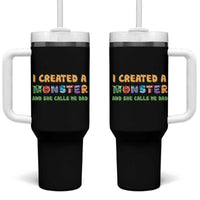 Father's Day Tumbler With Handle I Created A Monster She Calls Me Dad - Wonder Print Shop