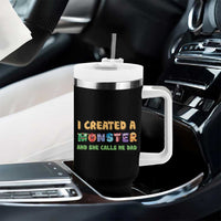 Father's Day Tumbler With Handle I Created A Monster She Calls Me Dad - Wonder Print Shop