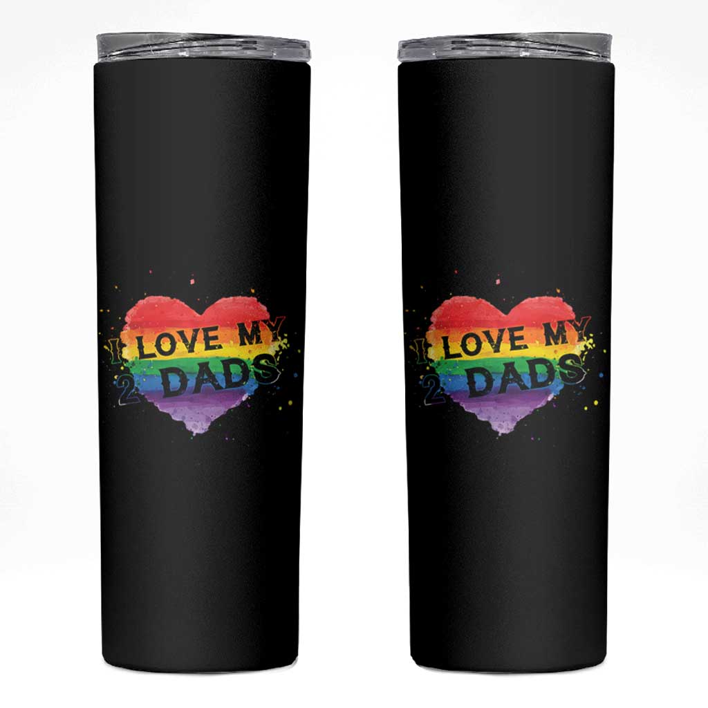 Father's Day LGBT Pride Skinny Tumbler I Love My Two Dads - Wonder Print Shop