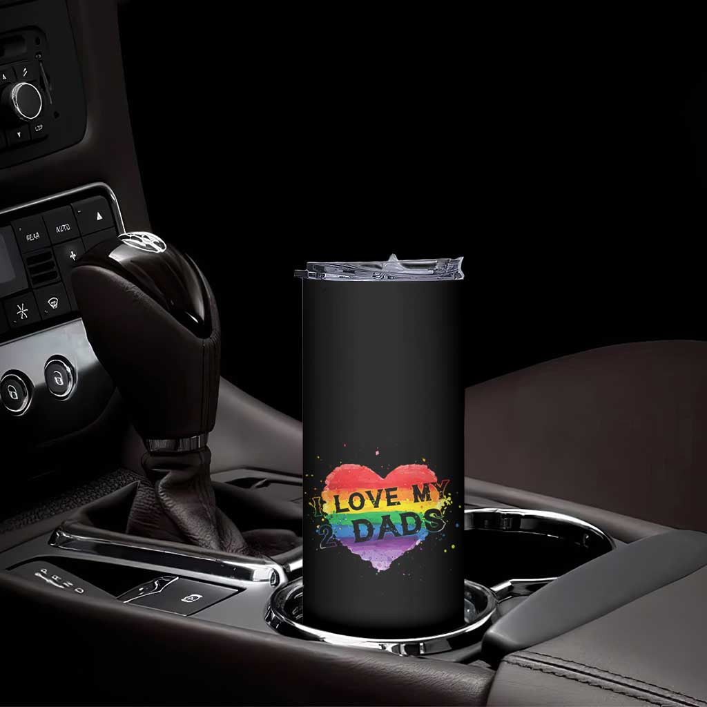 Father's Day LGBT Pride Skinny Tumbler I Love My Two Dads - Wonder Print Shop