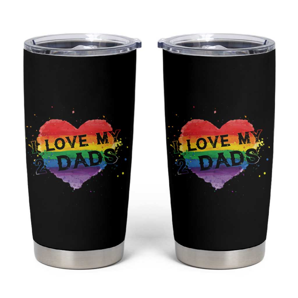 Father's Day LGBT Pride Tumbler Cup I Love My Two Dads - Wonder Print Shop