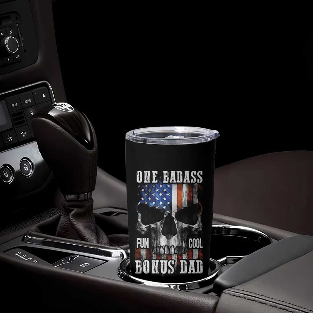 Father's Day Tumbler Cup One Badass Bonus Dad Skull - Wonder Print Shop