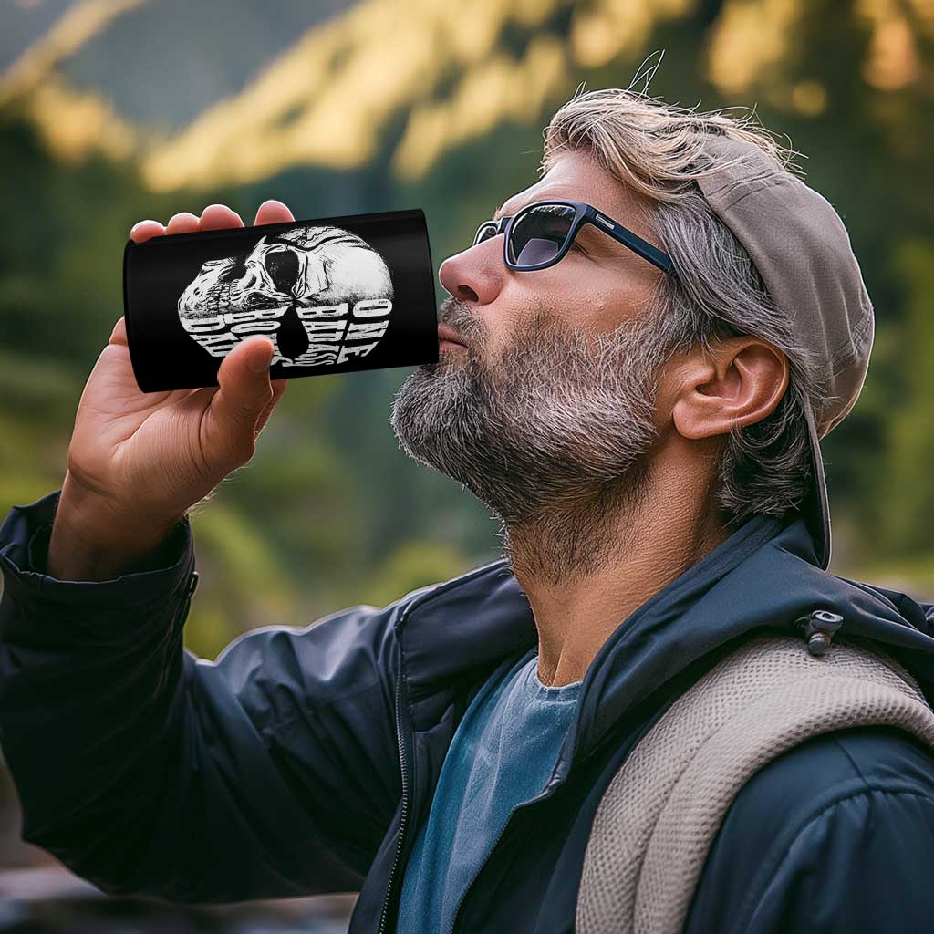 Father's Day 4 in 1 Can Cooler Tumbler One Badass Bonus Dad Skull - Wonder Print Shop