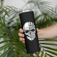 Father's Day Skinny Tumbler One Badass Bonus Dad Skull - Wonder Print Shop