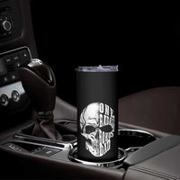 Father's Day Skinny Tumbler One Badass Bonus Dad Skull - Wonder Print Shop