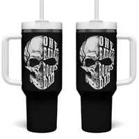 Father's Day Tumbler With Handle One Badass Bonus Dad Skull - Wonder Print Shop