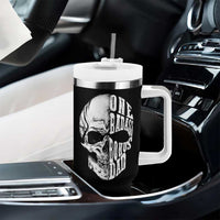 Father's Day Tumbler With Handle One Badass Bonus Dad Skull - Wonder Print Shop