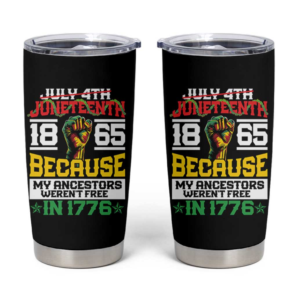 1865 Juneteenth Tumbler Cup Because My Ancestors Weren't Free In 1776 - Wonder Print Shop