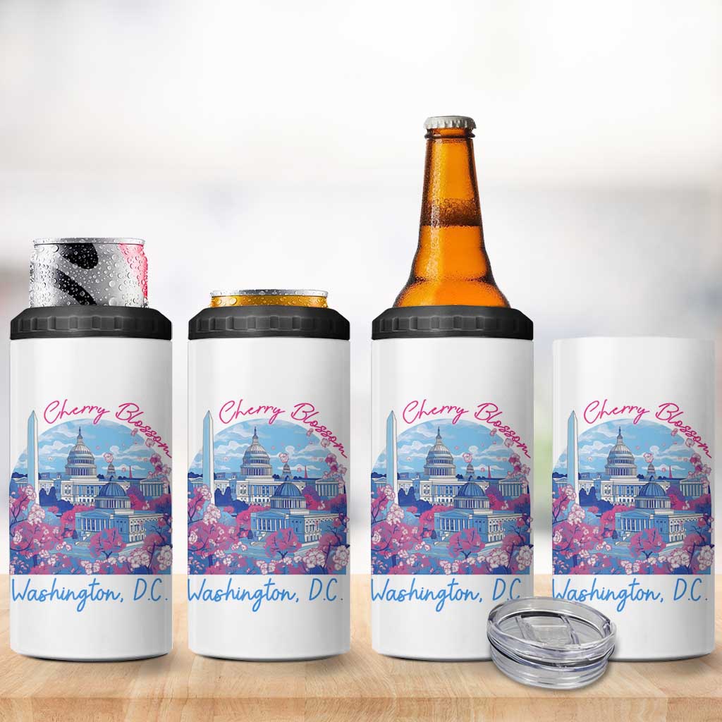 Washington DC Lover Cherry Blossom 4 in 1 Can Cooler Tumbler - Wonder Print Shop