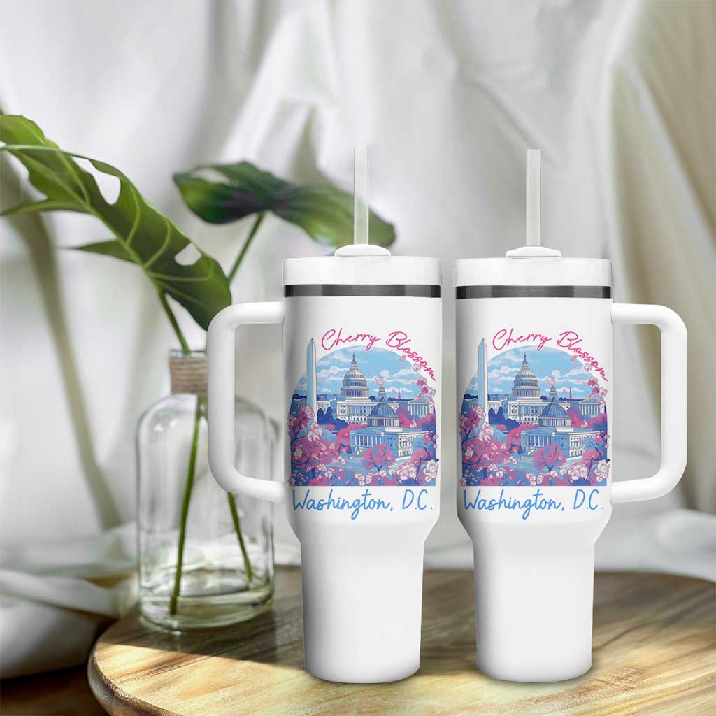 Washington DC Lover Cherry Blossom Tumbler With Handle - Wonder Print Shop