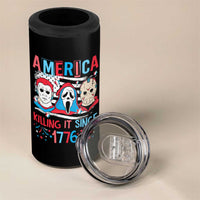 Funny 4th Of July 4 in 1 Can Cooler Tumbler America Killing IT Since 1776 Horror - Wonder Print Shop