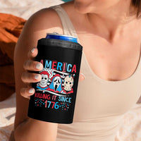 Funny 4th Of July 4 in 1 Can Cooler Tumbler America Killing IT Since 1776 Horror - Wonder Print Shop
