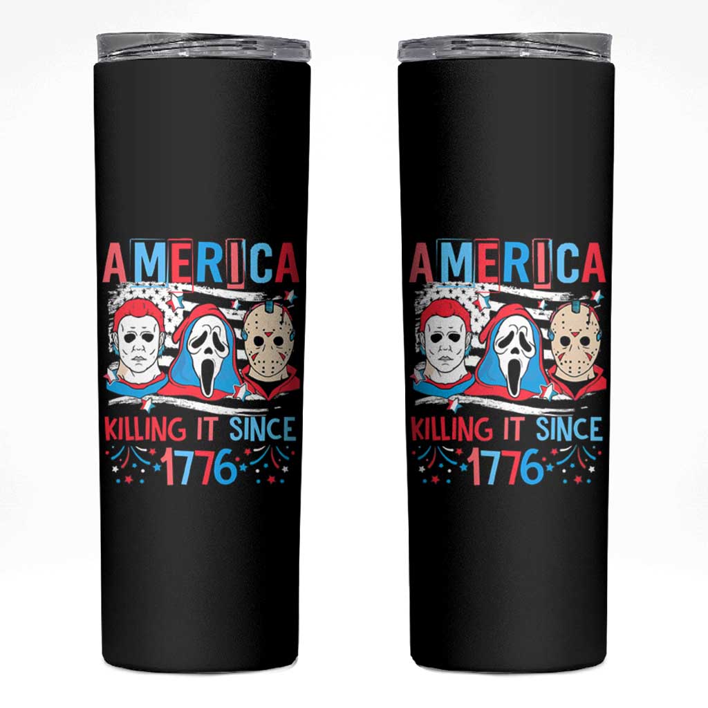 Funny 4th Of July Skinny Tumbler America Killing IT Since 1776 Horror - Wonder Print Shop