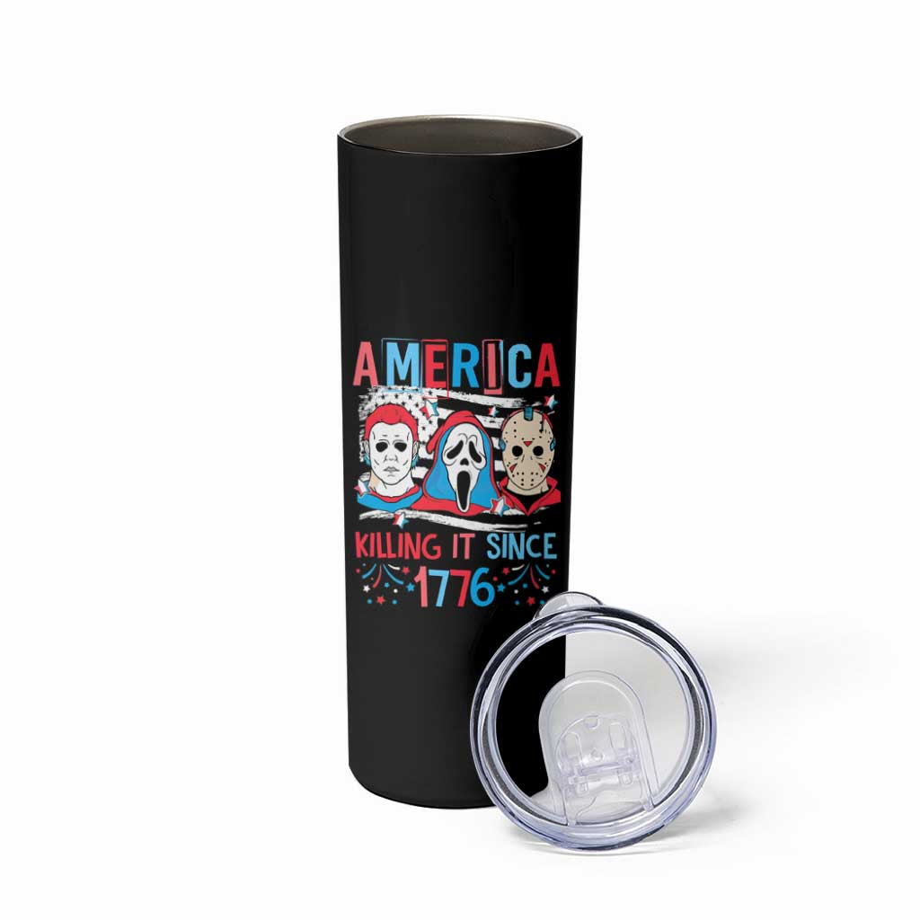 Funny 4th Of July Skinny Tumbler America Killing IT Since 1776 Horror - Wonder Print Shop