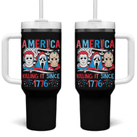 Funny 4th Of July Tumbler With Handle America Killing IT Since 1776 Horror - Wonder Print Shop