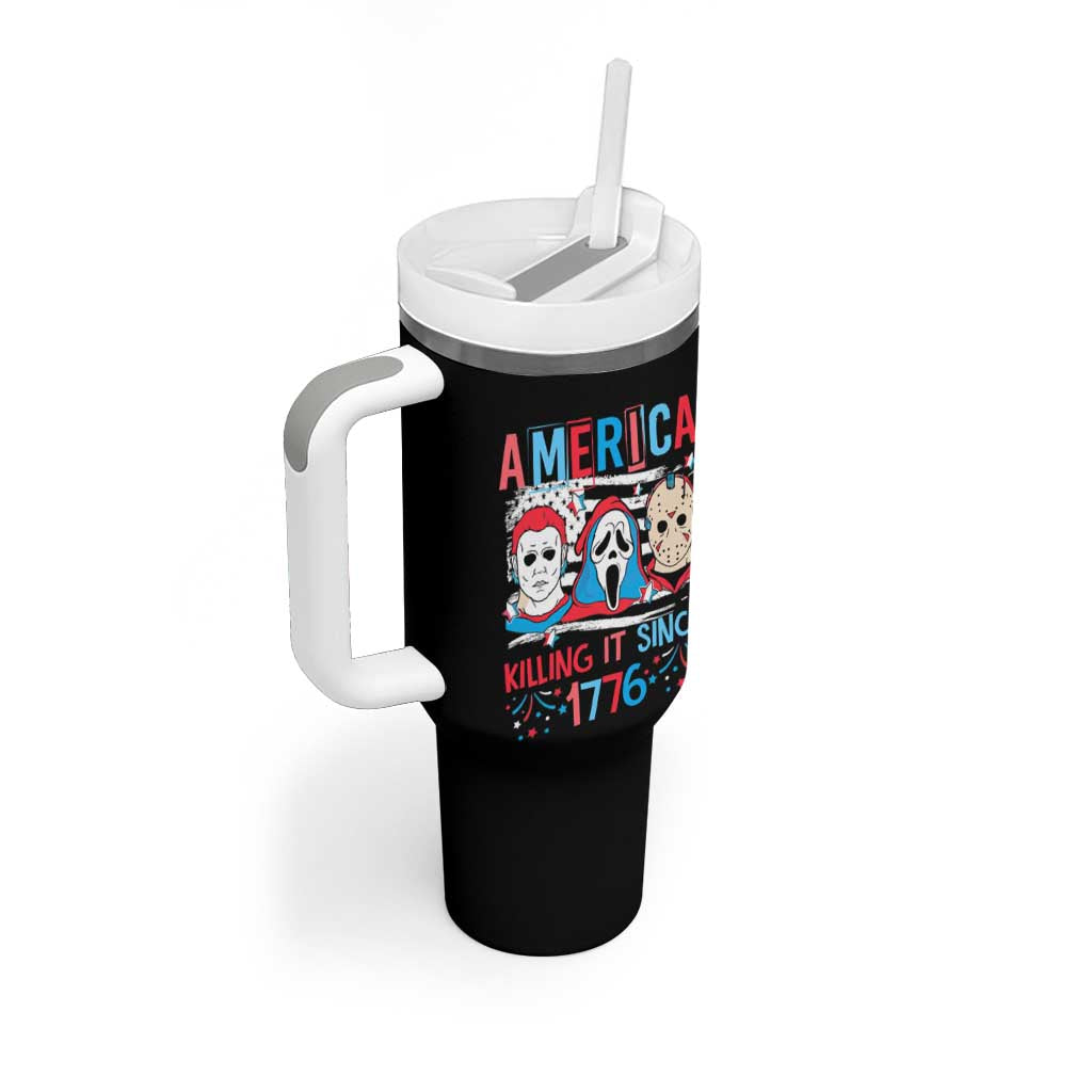 Funny 4th Of July Tumbler With Handle America Killing IT Since 1776 Horror - Wonder Print Shop