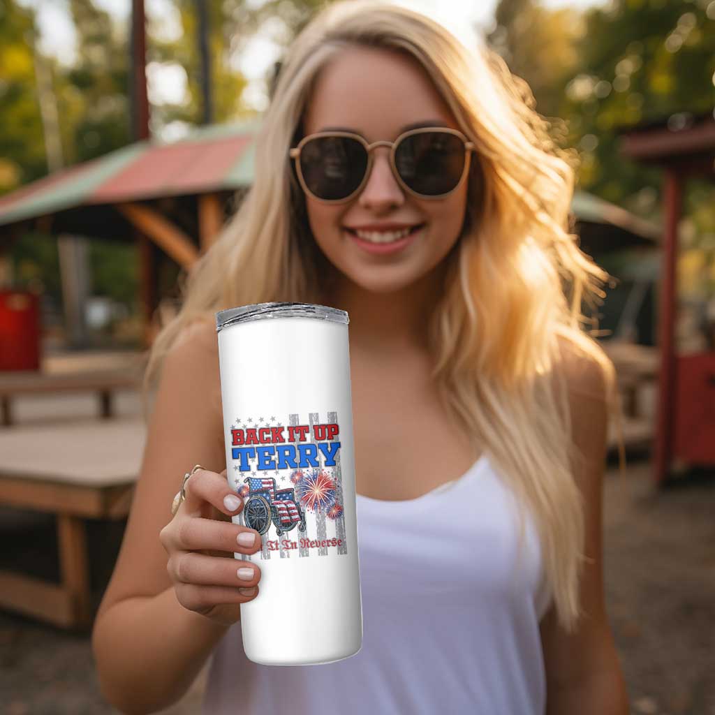 Funny 4th Of July Skinny Tumbler Back Up Terry Put It In Reverse - Wonder Print Shop