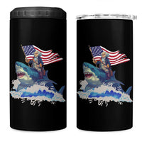 Funny 4th Of July 4 in 1 Can Cooler Tumbler George Washington Riding Shark Patriotic Independence Day - Wonder Print Shop