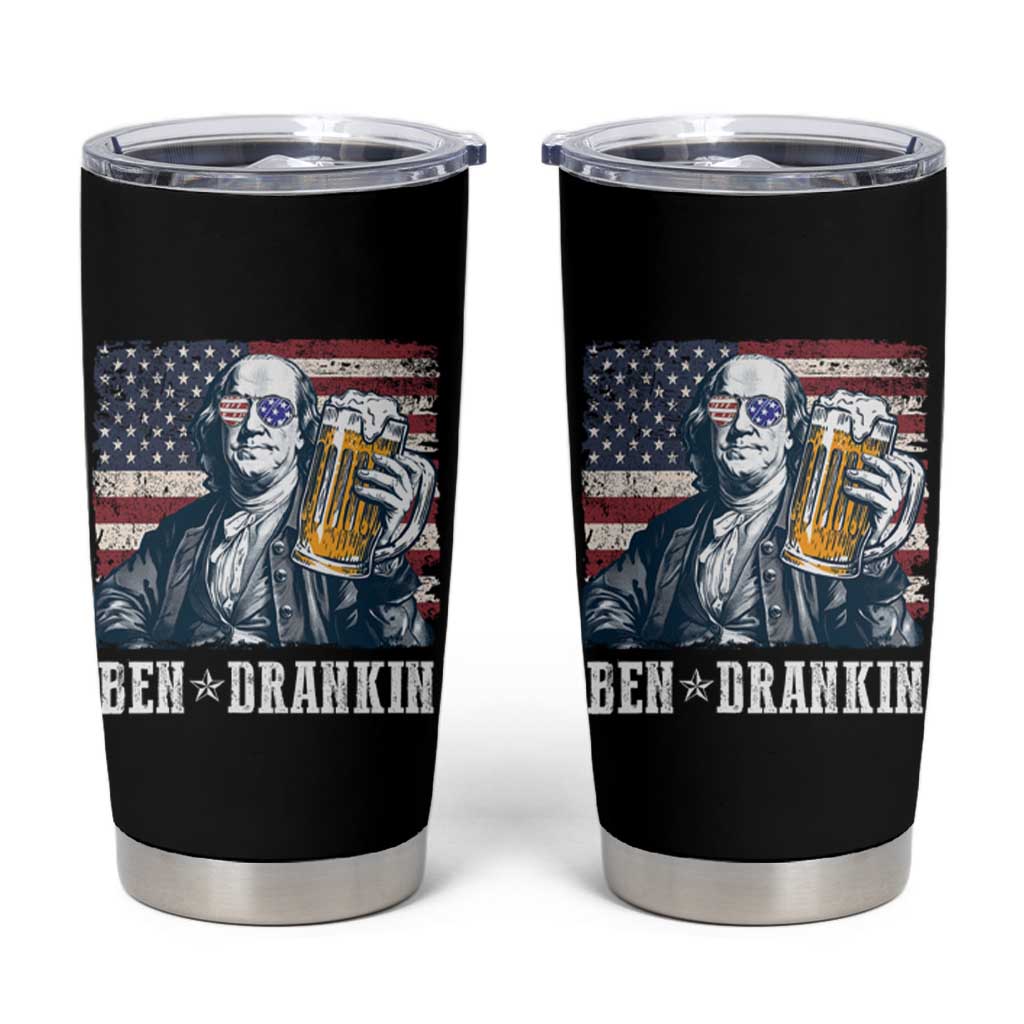 Funny 4th Of July Drinking Tumbler Cup Ben Drankin Benjamin Franklin Patriotic Party - Wonder Print Shop