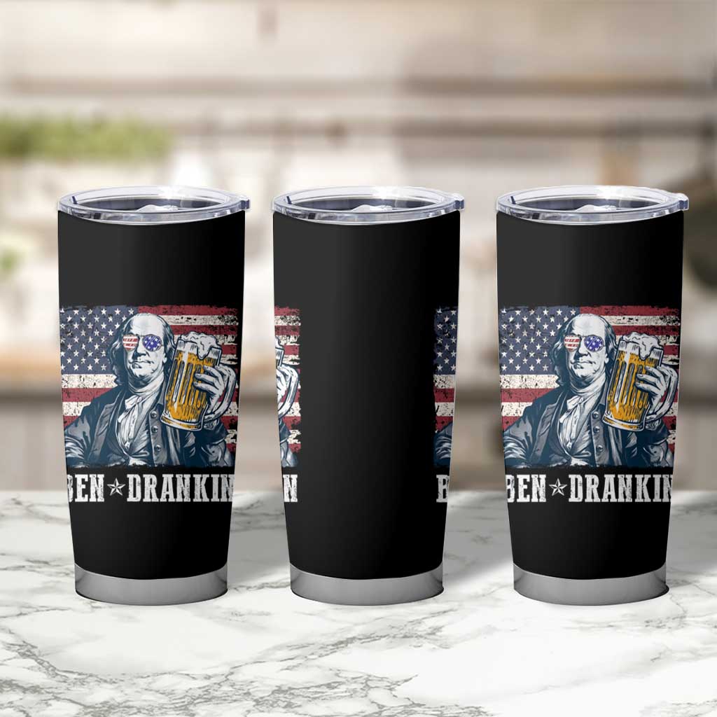 Funny 4th Of July Drinking Tumbler Cup Ben Drankin Benjamin Franklin Patriotic Party - Wonder Print Shop