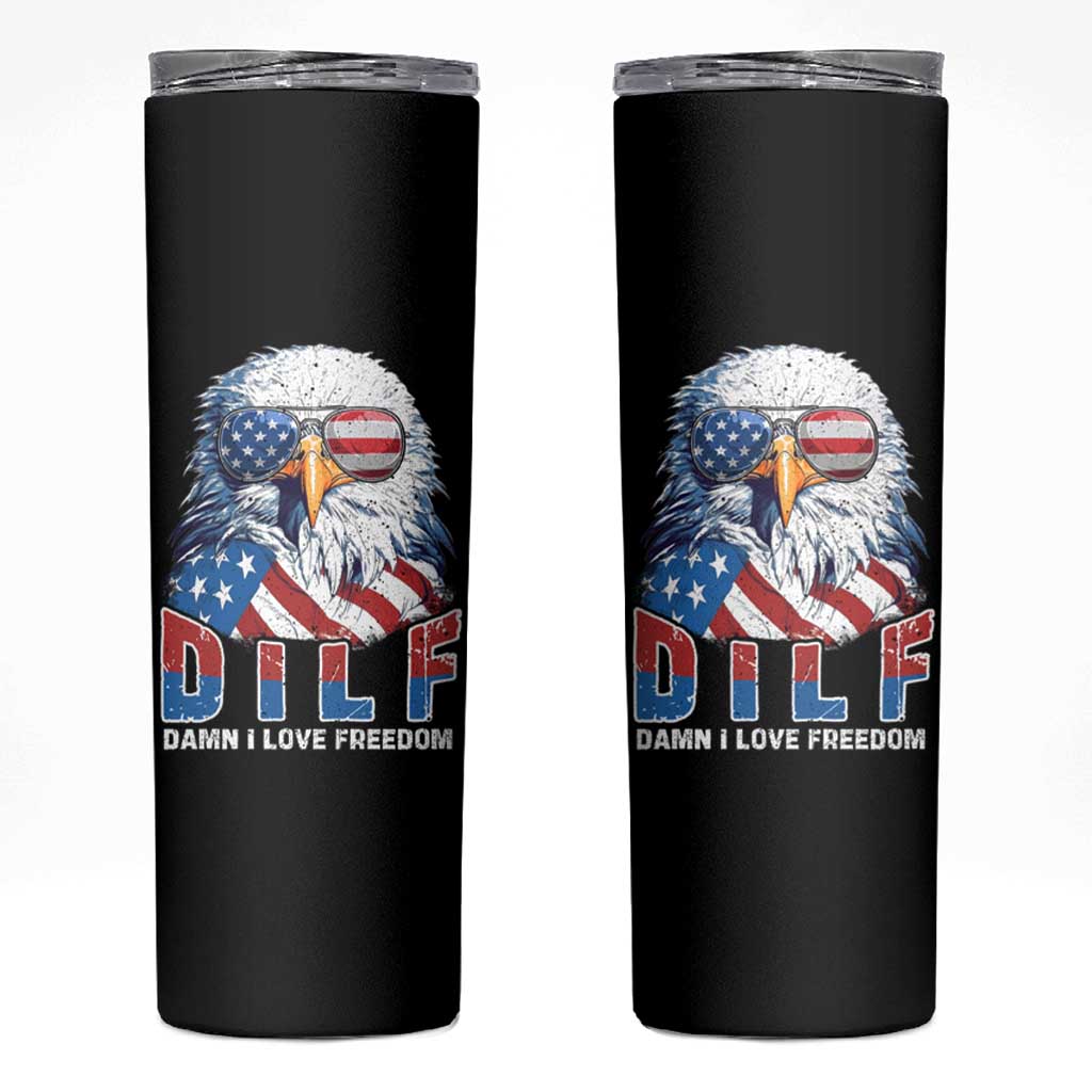 Funny 4th Of July Skinny Tumbler Damn I Love Freedom - Wonder Print Shop
