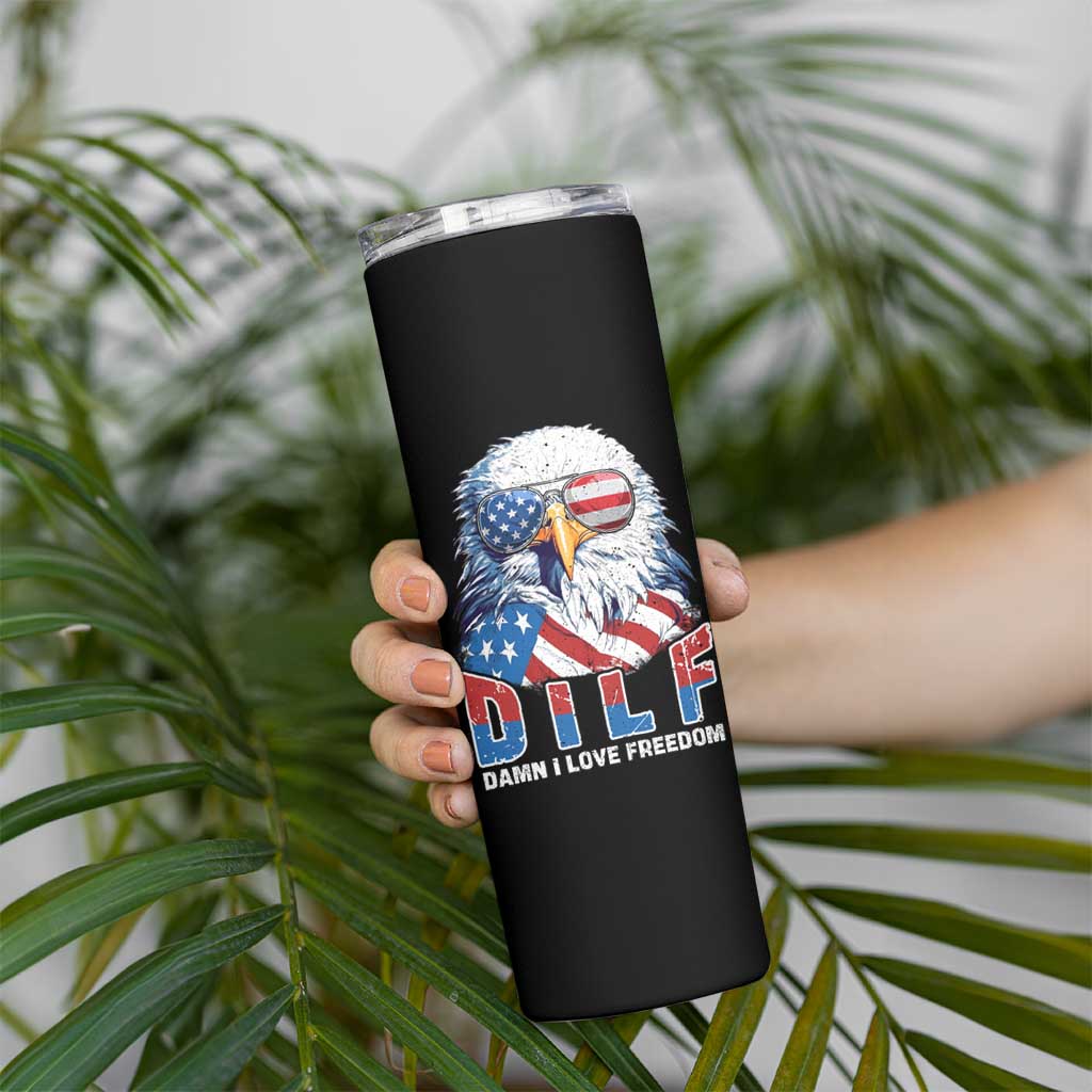 Funny 4th Of July Skinny Tumbler Damn I Love Freedom - Wonder Print Shop