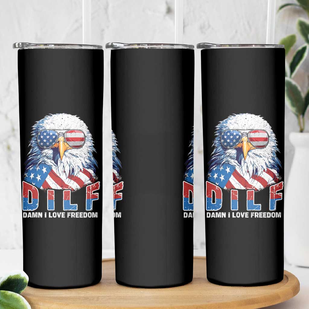 Funny 4th Of July Skinny Tumbler Damn I Love Freedom - Wonder Print Shop
