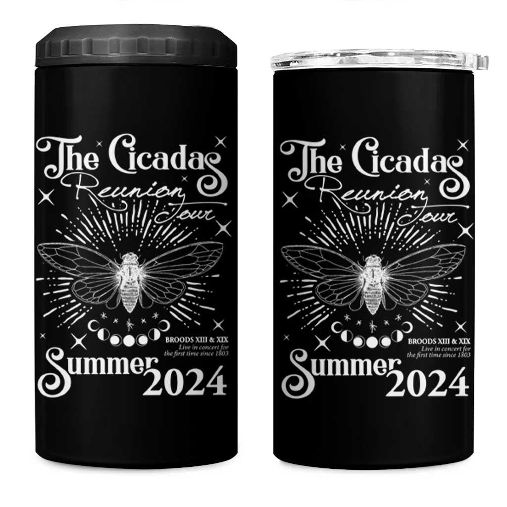 The Cicada Reunion U.S Tour 2024 4 in 1 Can Cooler Tumbler Broods XIII & XIX Cicadas Concert Fest - Wonder Print Shop