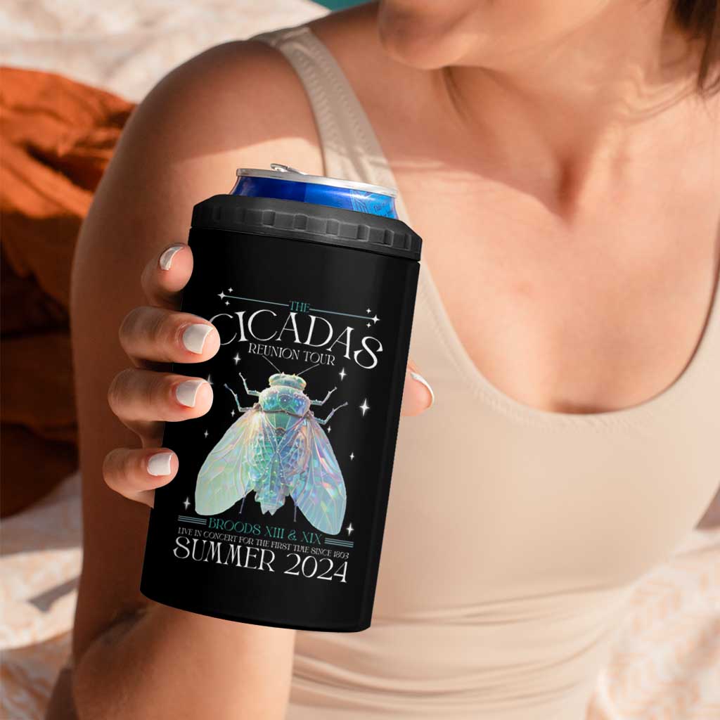 The Cicada Reunion U.S Tour 2024 4 in 1 Can Cooler Tumbler Broods XIII & XIX Cicadas Concert Fest - Wonder Print Shop