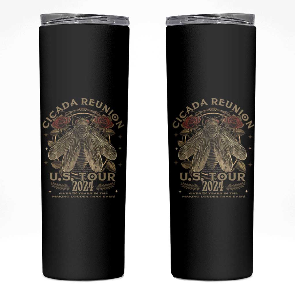 The Cicada Reunion U.S Tour 2024 Skinny Tumbler Broods XIII & XIX Vintage Cicadas Concert Fest - Wonder Print Shop