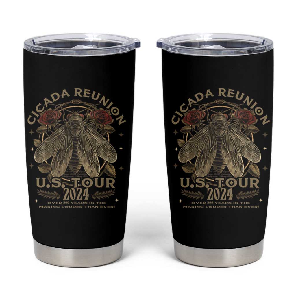 The Cicada Reunion U.S Tour 2024 Tumbler Cup Broods XIII & XIX Vintage Cicadas Concert Fest - Wonder Print Shop