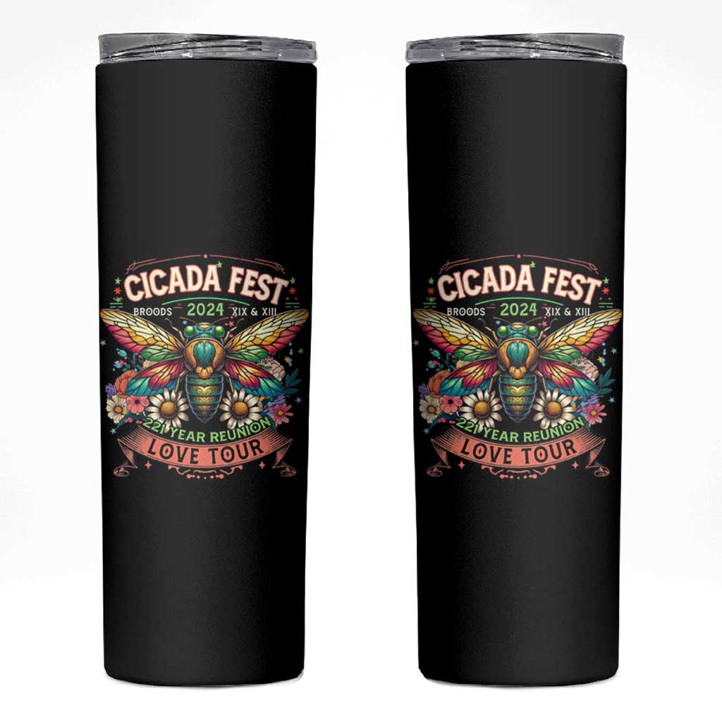 Cicada Fest 2024 Skinny Tumbler Broods XIII & XIX 221 Year Reunion Tour - Wonder Print Shop