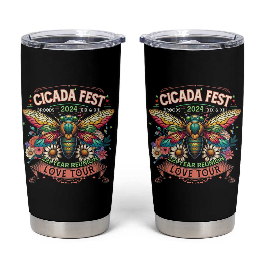 Cicada Fest 2024 Tumbler Cup Broods XIII & XIX 221 Year Reunion Tour - Wonder Print Shop