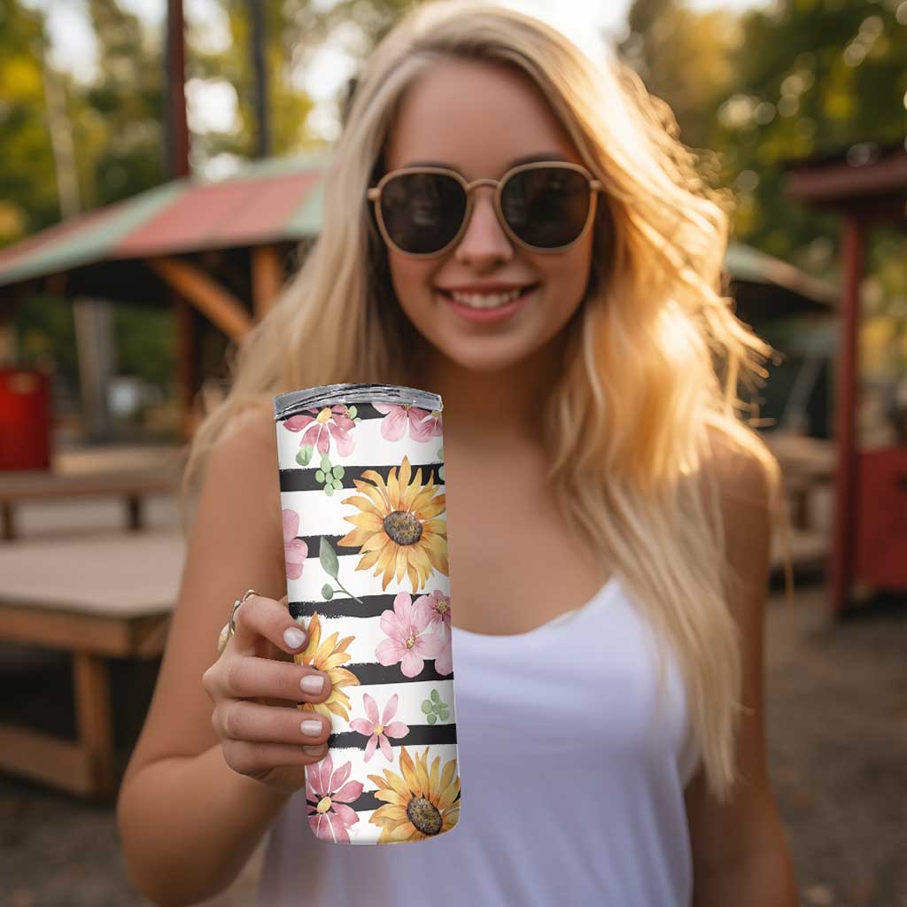 Christian Skinny Tumbler Be Still And Know Sunflower Aesthetic - Wonder Print Shop