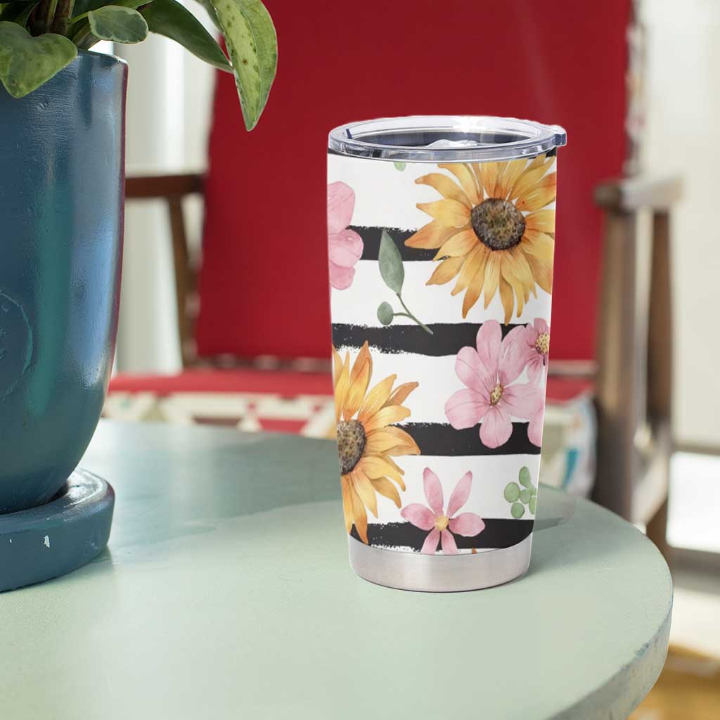 Christian Tumbler Cup Be Still And Know Sunflower Aesthetic - Wonder Print Shop