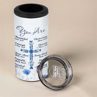 Christian Gifts 4 in 1 Can Cooler Tumbler You Are Enough Inspirational Flower Christ Cross - Wonder Print Shop