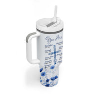 Christian Gifts Tumbler With Handle You Are Enough Inspirational Flower Christ Cross - Wonder Print Shop