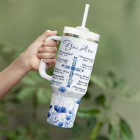 Christian Gifts Tumbler With Handle You Are Enough Inspirational Flower Christ Cross - Wonder Print Shop