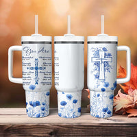 Christian Gifts Tumbler With Handle You Are Enough Inspirational Flower Christ Cross - Wonder Print Shop