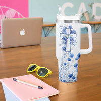 Christian Gifts Tumbler With Handle You Are Enough Inspirational Flower Christ Cross - Wonder Print Shop
